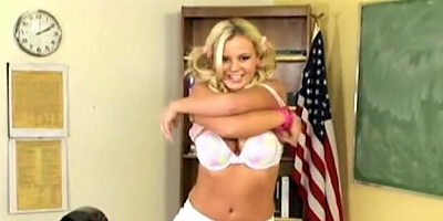 Porn actress gets naked and masturbates in classroom