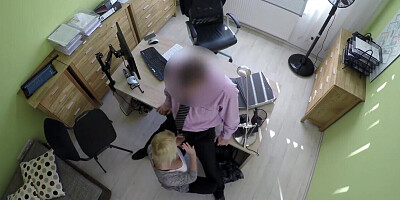 Guy is happy to see MILF in office cause it means sex