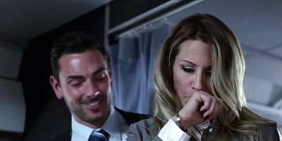 Extremely hot Asa Akira gets finger banged on a plane