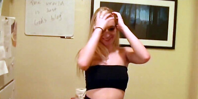 Busty chick shows her oral sex technique in POV