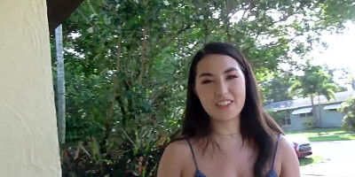 Ravishing Asian girl earns money having sex with her neighbor