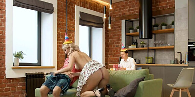 Sex in front of cuckold helps the girl earn money