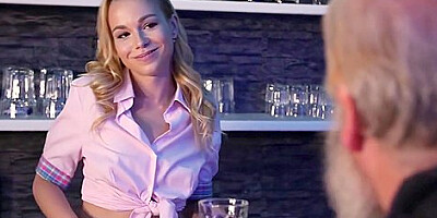 Horny Old Guy Fucks Barmaid