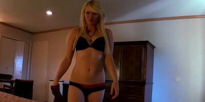 Escort Lila Rose goes down on her rich client in dark motel