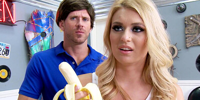 Naughty blonde is fucking her friends