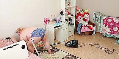 Stepmother-in-law Vacuums The Room
