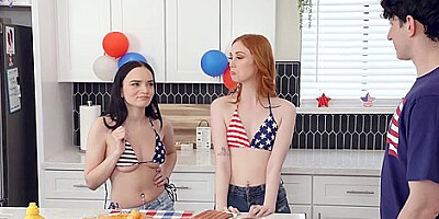 4th Of July Bbq With My Stepsister And Bff Was A Great Party With Selina Imai, Scarlet Skies And Nick Strokes