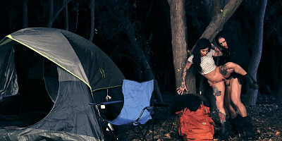 Joanna Angel gets fucked hard all over the camping site