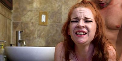 Redhead bimbo Amy Quinn gets fucked all over the house