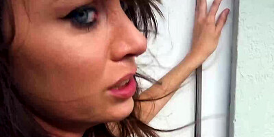 Chasity Greene sucking and fucking in the back yard for a job