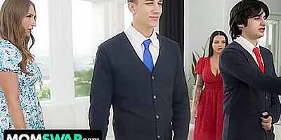 Loser Stepsons Cant Talk To Girls So Their Big Boobs Stepmoms Teach Them How To Treat A Real Lady - Payton Preslee And