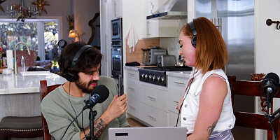 Redhead slut Callie Black gets fucked in both holes