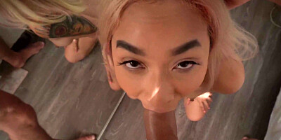 Avery Black sucks and rides giant cock to orgasm