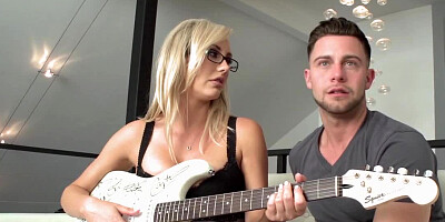 Brett Rossi takes a messy facial cumshot from his hard cock