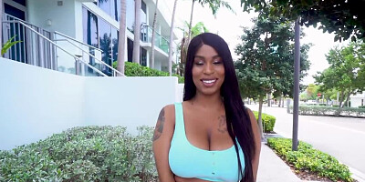 Bootylicious black babe shakes big booty riding a black cock