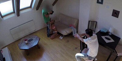 Teen takes cock for money for cuckold BF to watch