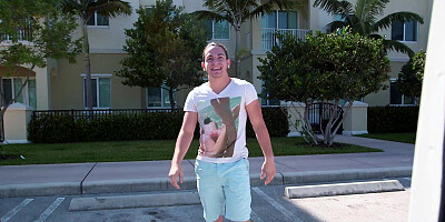 Lisa Anne fucks a random guy & gets cum on huge tits in the backseat