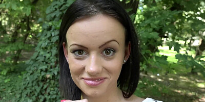 Slim brunette Tina Walker gets fucked outdoors