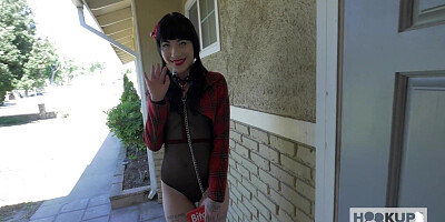 Pigtail Girl Charlotte Sartre's Ass Cock Stuffed Aft Suck!