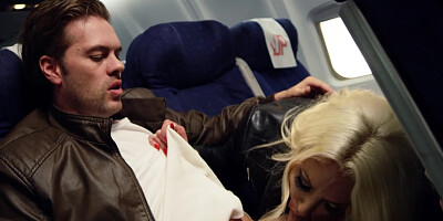 Airplane sex with hot MILFs