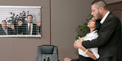 Missy Martinez pleasures horny dude in the office