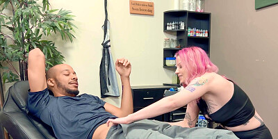 Hot tattoo artist Lady Lazarus had sex with a client