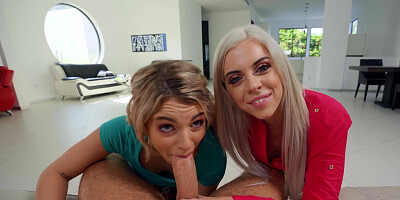 Allie Nicole and Abby Adams getting fucked in POV