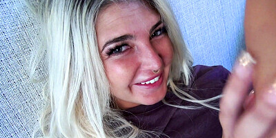 Blonde Kitty with natural tits and amateur sex