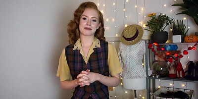 Sweet English Redhead Gets Off In Red Nightie