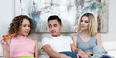 Stepsister twisted sex with two perfect teen whores in HD