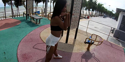 Thai teen squirting and rides a big cock