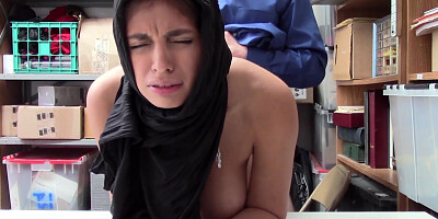 Arab teen thief with huge tits busted