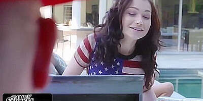 Jennifer Jacobs And Ariella Ferrera In And Her Sexy Stepdaughter Take Turns Riding Stepbrothers Cock