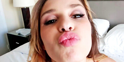 A hot young teen is seen sucking a dick