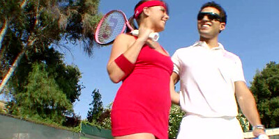 Lovely girl is playing tennis and is fucking her coach as well
