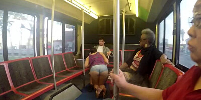 Couple fucks on a public bus as passengers film it