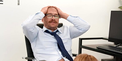 Lucky dude having sex with his secretary and GF in a thresome