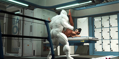 A hot black girl needs a huge cyborg cock in her ass