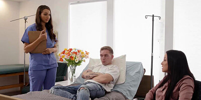 Stepmom watches her stepson anal a nurse