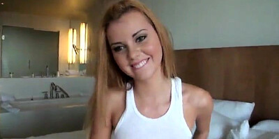 Saucy light-haired dame, Jessie Rogers was home alone when her buddy came to nail her