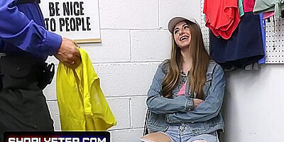 Attractive Teen 18+ With Big Natural Tits Penelope Gets Caught Shoplifting And Taught An Anal With Marcus London And Penelope Kay
