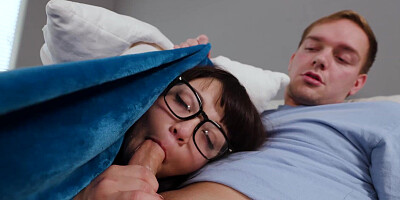 Mochi Mona threesome with stepbro and stepdad