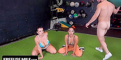 Peter Green And Two Perfect Assed Milfs Let Their Favorite Fitness Guru Stretch Them In A Private Workout Session