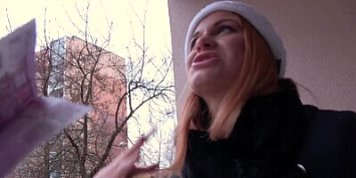 Public Agent Russian redhead takes cash for sex