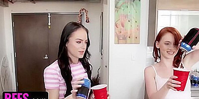 Harmony Wonder And Athena Rayne In Playful Teens 18+ Take Turns Riding Big White Dick
