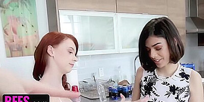 Harmony Wonder And Athena Rayne In Playful Teens 18+ Take Turns Riding Big White Dick