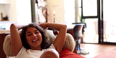 Ruby Spreads Her Legs Showing Off Her Hairy Pussy