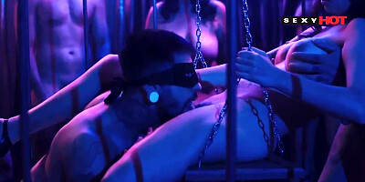 Tatted folks are taking turns romping a smoking scorching brown-haired with large tits, all night lengthy