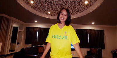 World Cup watching with cute Thai teen