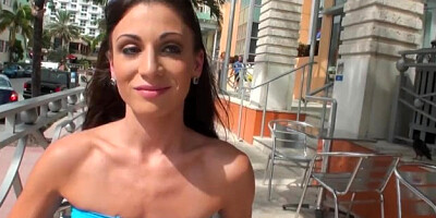 Perky brunette Vanessa Sixxx is picked up in public for a quick fuck